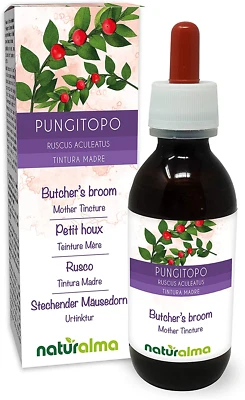 NATURALMA Stechender Mäusedorn (Ruscus Aculeatus) Wurzeln Alkoholfreier Urtinktur |120Ml