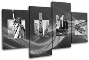 Estatua de la Libertad de la Ciudad de Nueva York LONA ARTE DE PARED Impresión de imagen VA - Imagen 1 de 1