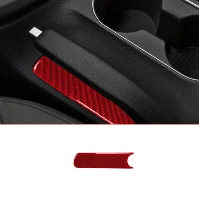 Para Hyundai Elantra 2016-2018 Coche Rojo Fibra de Carbono Debajo de la Cubierta del Freno de Mano Borde Foto 1 de 4