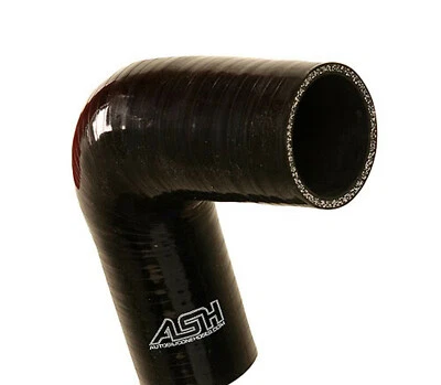 90° Grad, Reduzierbogen, Reduzierungsbogen 32mm > 28mm Silikonschlauch - SCHWARZ - Bild 1 von 4