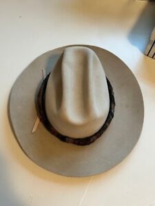VTG Stetson Rancher 3X Beaver Tan Cowboy Hat SZ 7 3/8 Western Hats