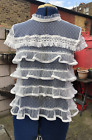 BNWT River Island White Lace Frill Crochet Party Top Blouse Size 12