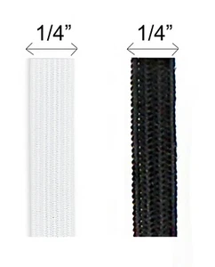 1/4" Soft Elastic - White or Black ( Lengths - 20/30/40/50/100 or 250 Yards)  - Picture 1 of 2