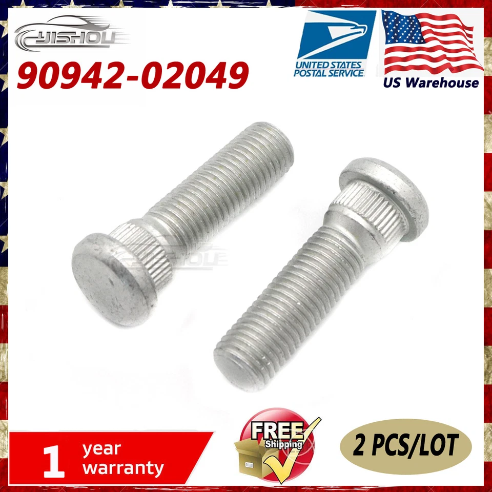 Perno de cubo de perno de rueda 90942-02049 PARA TOYOTA CAMRY COROLLA LEXUS ES250 SCION Foto 1 de 4