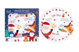 Christmas Eve Porcelain Plate Personalised Santa Rudolph Cookie Carrot - Picture 1 of 3