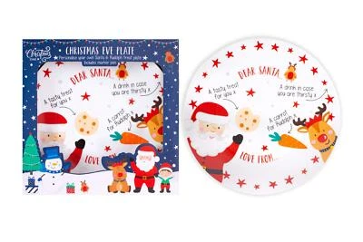 YÖL Christmas Eve Porcelain Plate Personalised Santa Rudolph Cookie Carrot