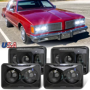 Newest 4pcs 4x6"inch Led Projector Headlights for O-ldsmobile Delta 88 1977-1991 - Foto 1 di 10