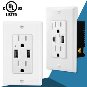 Steckdose mit USB Ports Ladegerät LED Anzeige 15 Amp TR Buchse - Bild 1 von 22