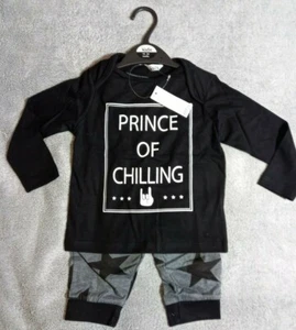 New M & Co Boy's Long Sleeve Pyjamas Black 18-24 M - Picture 1 of 6