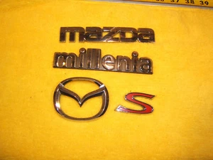 Mazda 2001 Millenia S rear trunk Plastic CHROME Genuine 4 Emblems, NOT GOLD - Picture 1 of 12