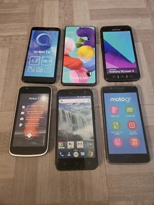 Lot de 6 téléphones portables divers factices modernes non fonctionnels smartphones écran play - Photo 1 sur 2