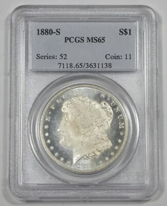 1880-S Morgan Dollar CERTIFIED PCGS MS 65 Silver Dollar ~ DMPL Obverse - Picture 1 of 4