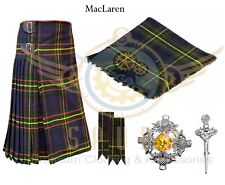 Scottish 8 yard kilts Traditional Multi Tartan Kilt Fly plaid, Kilt Brooch & Pin
