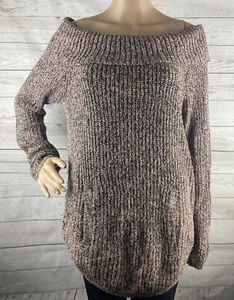 Snails & Cinnamon Pullover Medium rosa schwarz meliert schulterfrei Fronttasche - Bild 1 von 12