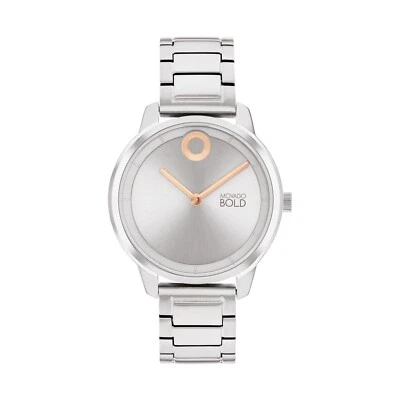 MOVADO BOLD TREND ELEMENT 3600975 SILVER DIAL SILVER STAINLESS WOMENS WATCH - Image 1 of 4