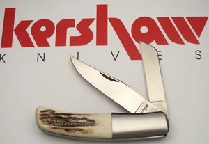 Vintage 1980’s KERSHAW OREGON USA JAPAN #4425 Knife Stag Handles Super Quality! - Picture 1 of 12