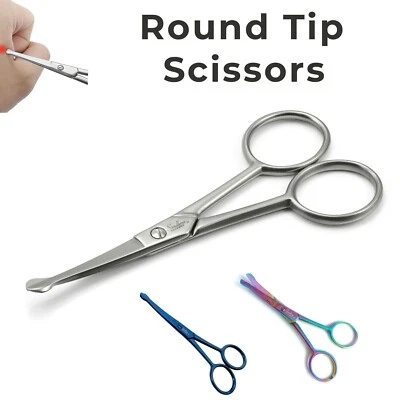 Round Tip Pet Grooming Scissors – Curved Blade for Sensitive Areas ( 3 colors ) - Image 1 of 4