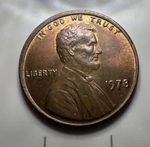 1978 P Penny Off Centered Strike Collar Cud Reverse Great Toning! - Bild 1 von 7