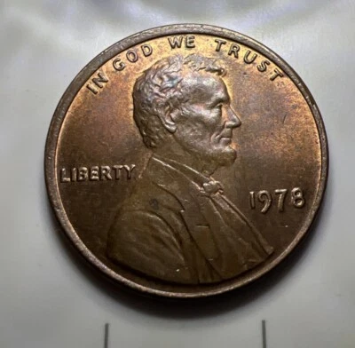 P Penny 1978 centrado cuello de ataque cud reverso ¡Gran tono! Foto 1 de 4