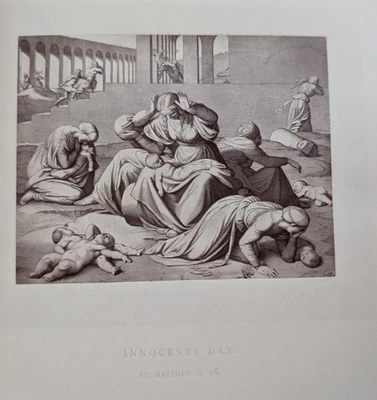 THE CHRISTIAN YEAR  by KEBLE - VERSE SUNDAYS HOLYDAYS 24 PLATES by OVERBECK 1875 - Image 1 of 4