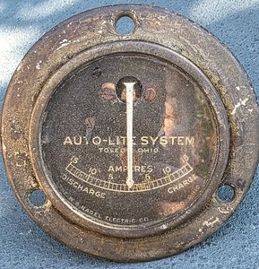 1920s Antique Auto-Lite Amps Gauge W.G. Nagel Electric Co - Picture 1 of 2
