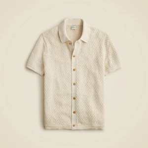 J. Crew Men's 100% Linen Texture-Stitch Cardigan Sweater Polo Shirt $168 NEW XL - Picture 1 of 5