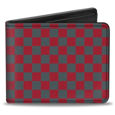 Bi-Fold Wallet Checker Crimson Red/Gray - Image 1 of 4