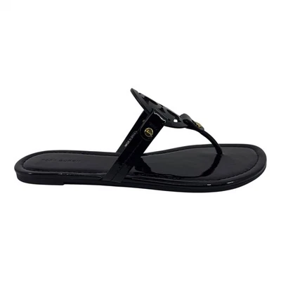 Tory Burch Miller Perfect Black Womens Sandal Patent Leather Thong - Image 1 of 4