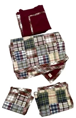 Woolwrich Twin Quilted Patchwork Comforter Earth Tone Reversible 86x62” 2 Sham + - Image 1 of 4