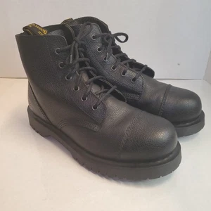 Dr. Martens Wallace Ammo 6-Eye Black Peppbled Leather Ammo Boots Size US 8 RARE - Bild 1 von 20
