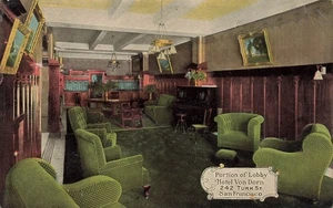 LP13 San Francisco California Interior View Lobby Hotel Von Dorn 1912 Postcard - Picture 1 of 2