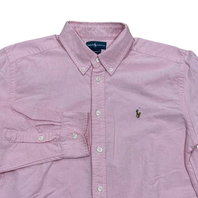 Camisa Oxford Ralph Lauren Niños Rosa Abotonada Logo Poni Talla 18 NUEVA Foto 1 de 4
