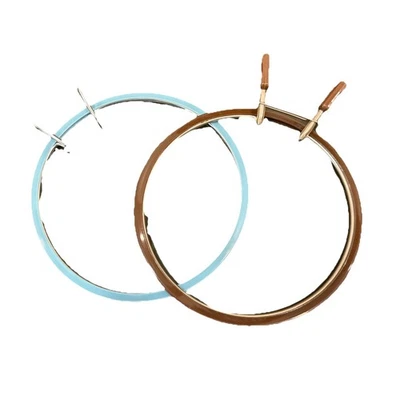 Vintage Spring Squeeze Pinch Tension Plastic & Metal Embroidery Hoops TWO 7 Inch - Image 1 of 4