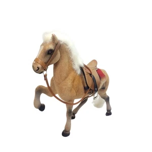 Caballo modelo flocado vintage con melena y cola enraizadas ~ brida y silla de montar - Imagen 1 de 13