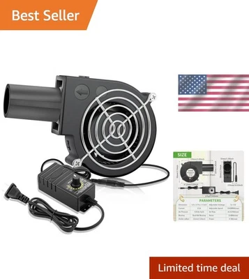 Ventilador Soplador Barbacoa 97Mm X 33Mm 12V con 120V - 240V Enchufe CA Control de Velocidad Variable Foto 1 de 4
