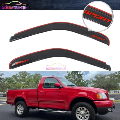 Para Ford F-250 97-99 y 97-03 F-150 cabina estándar visera de ventana en canal con deporte Foto 1 de 4
