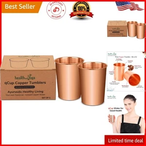 Elegant 100% Pure Copper Tumblers - Lightweight & Dishwasher Safe, 2-Pack - Picture 1 of 12