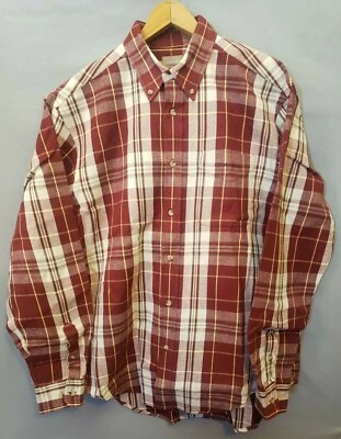 Chevignon Men's Flannel - Burgundy / Beige Plaid - Size M* - Image 1 of 4