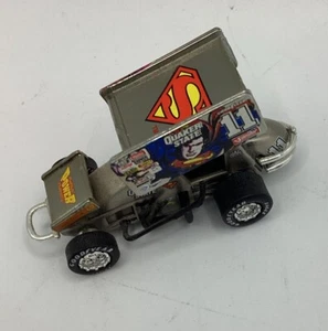 Steve Kinser Brushed Bare Metal Superman Outlaw Sprint Car Open Wheel 1/64~#VTG - Picture 1 of 14