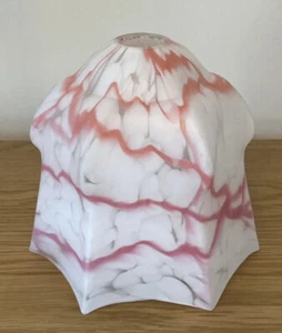ART DECO GLASS LIGHT SHADE OPAQUE WITH 2 TONE PINK DESIGN - Picture 1 of 9