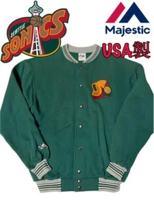 Seattle SuperSonics Sweat Jacket Made in USA Majestic M size rare from japan - Picture 1 of 5