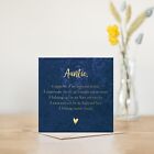 thank you auntie card | gold foil blue luxury poem card | birthday card