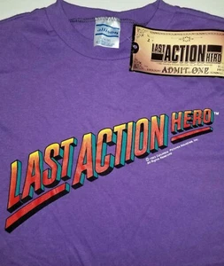 LAST ACTION HERO 1993 LARGE MOVIE T-SHIRT VTG ARNOLD SCHWARZENEGGER FILM COMIC - Picture 1 of 23