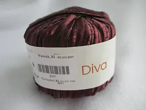 Muench Yarns DIVA Gorgeous Italian Ribbon with Glass Beads 5303 Royal Burgundy - Picture 1 of 6