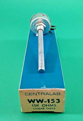 CENTRALAB WW-153 15K OHM 5W LINEAR TAPER POTENTIOMETER   - Image 1 of 4