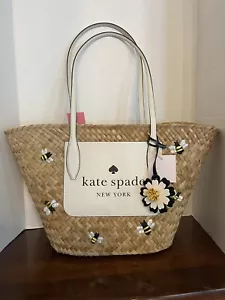 Bolso de Paja Kate Spade Paja de Abeja Tejida Mimbre Mimbre, Abejas, Nuevo con Etiquetas, $459 - Imagen 1 de 8