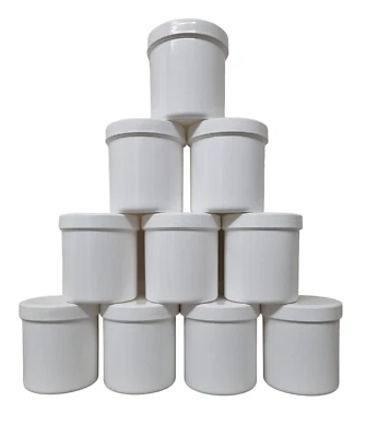 10x 250ml Salbendose weiss PP Cremetiegel Dose leer mit Deckel