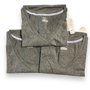 Hue Womens Sleep Shirt Graphite Heather V Neck Lightweight Size M 3 Pack - Picture 1 of 5
