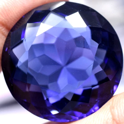 Lab Created 72.80 Ct Violet Blue Tanzanite GGL Certified Sparkling AAA+ Gemstone - Image 1 of 4