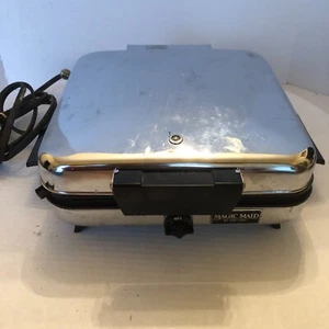 Vtg Waffle Maker Magic Maid series 1150 watts 1130 chrome size 10x10" with grill - Picture 1 of 19